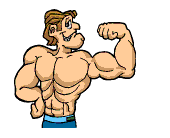 Strong Man Flexing Muscles