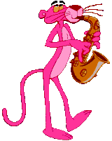 Pink Panther with Saxophone