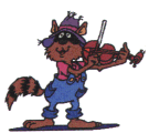 Raccoon with Violin